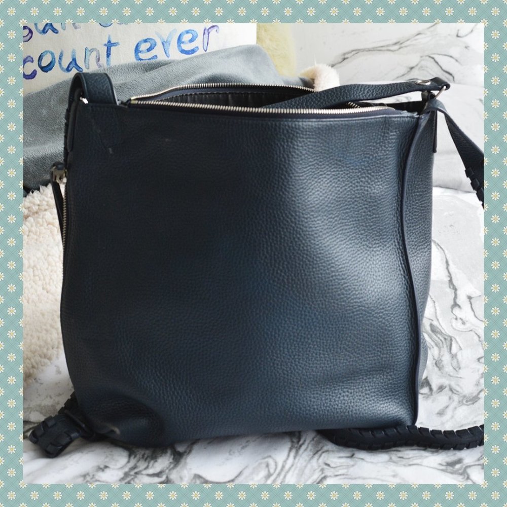 All Saints Kita Small Leather Backpack in Marine Blue